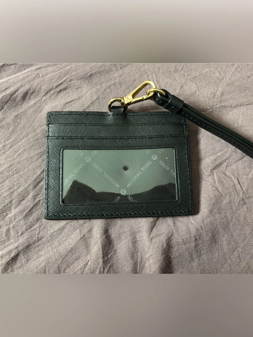 Michael Kors Black lanyard card holder